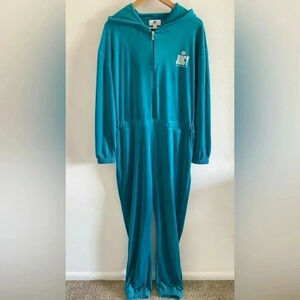 JUICY COUTURE Jumpsuite Green-Blue Velvet Sz L